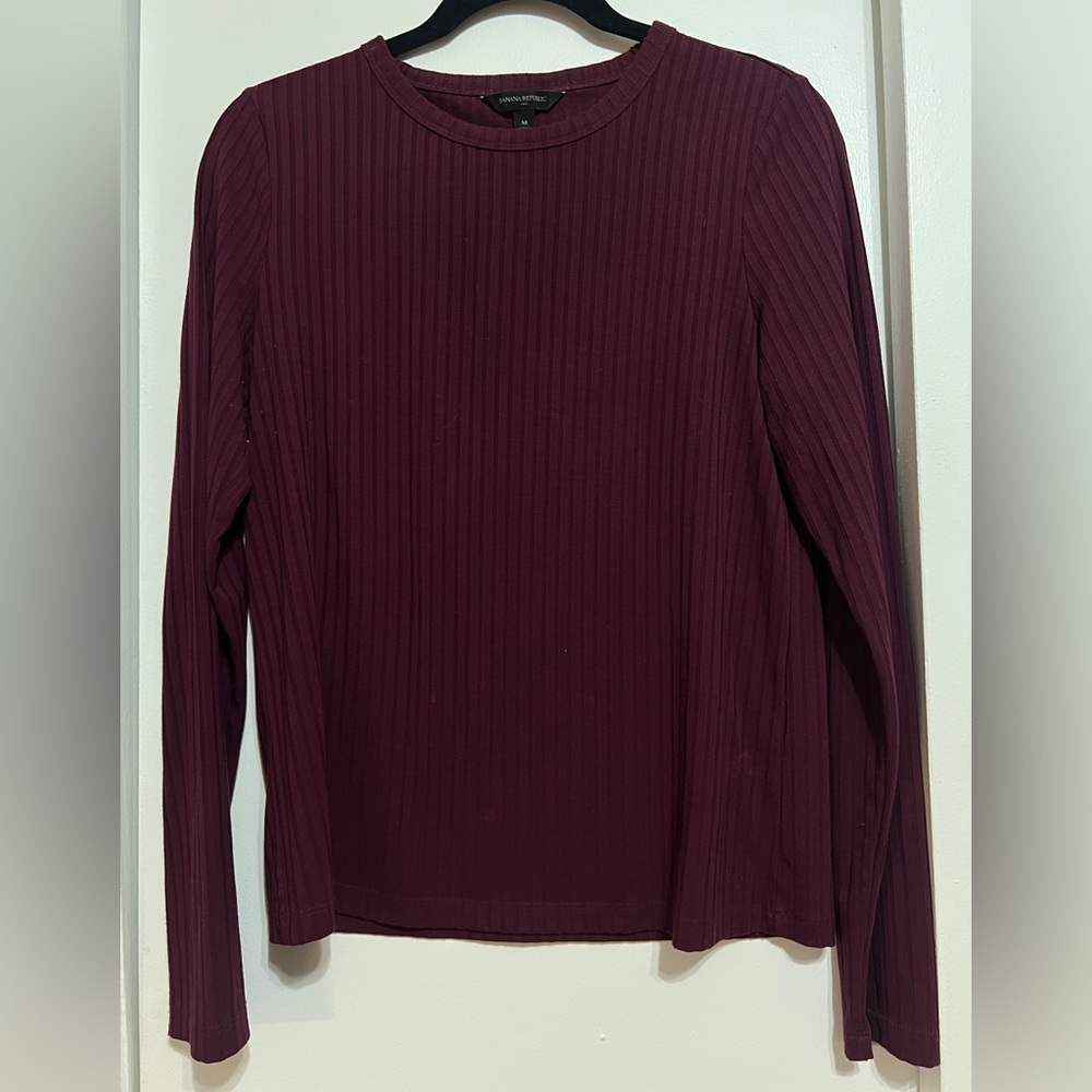Banana Republic Deep Red Ribbed Top